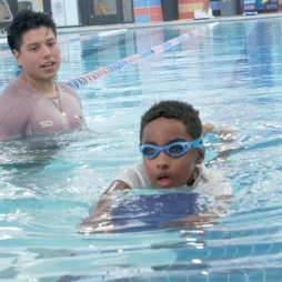 indoor swim lesson in winter